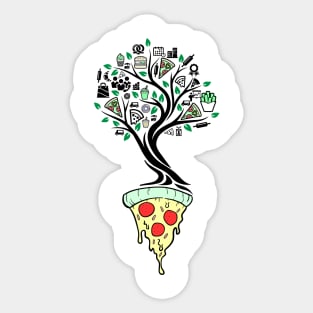 Pizza Fast Food Tree Of Life Yoga Celtic Viking Yggdrasil Sticker